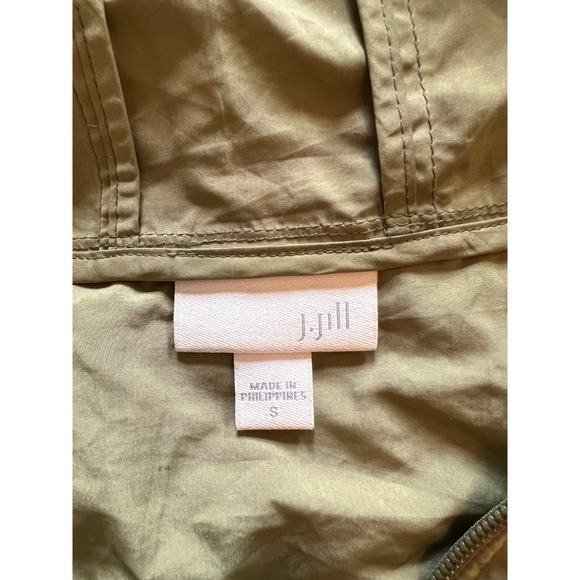 J.Jill Hooded Anorak Jacket Olive Green Drawstring Waist Utility Pockets Small - Picture 5 of 9